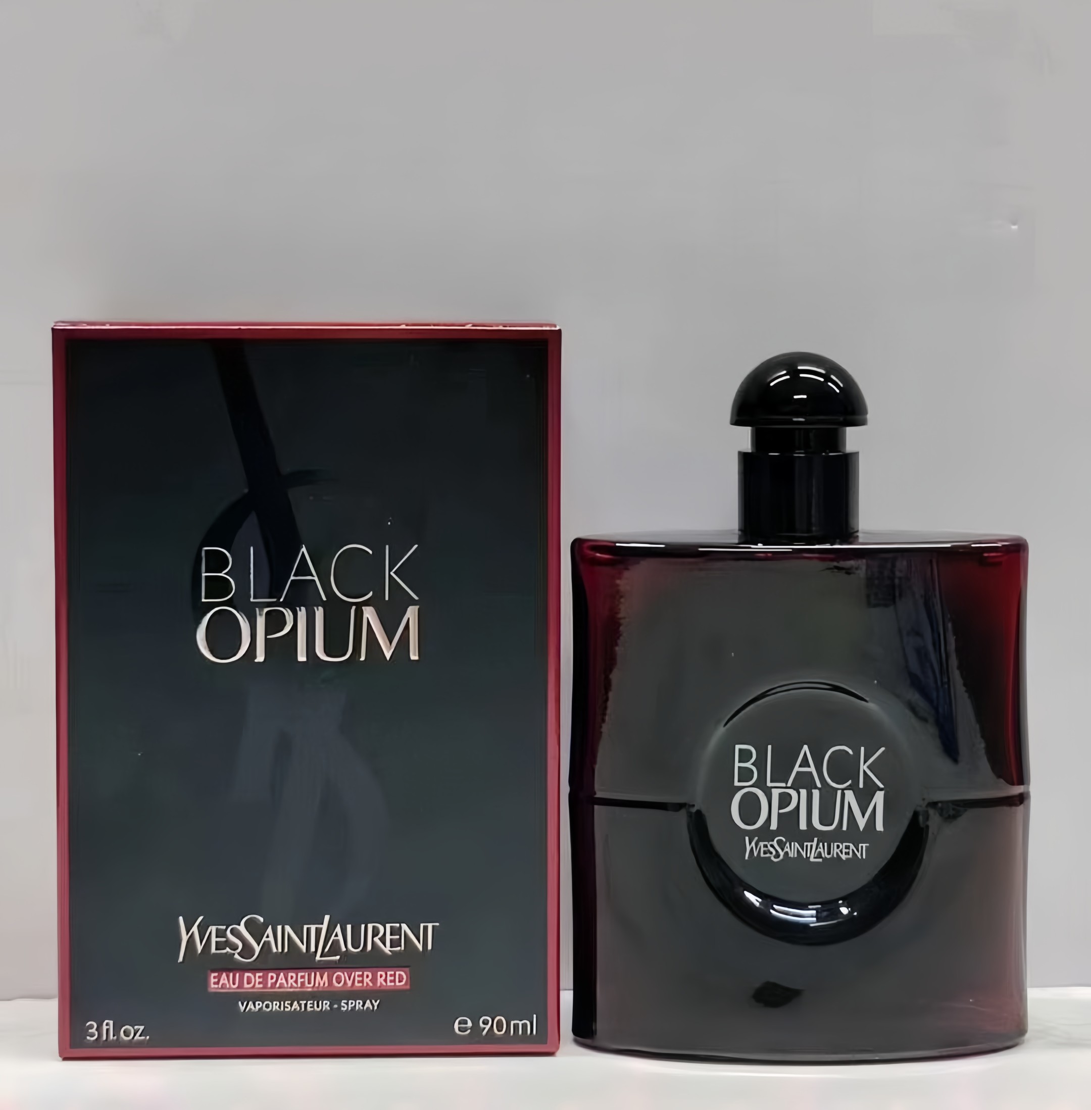 Yves Saint Laurent Black Opium Eau de Parfum Over Red